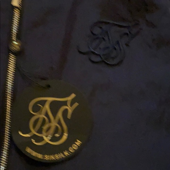 SikSilk Navy Nylon Bomber Jacket - Picture 2 of 4